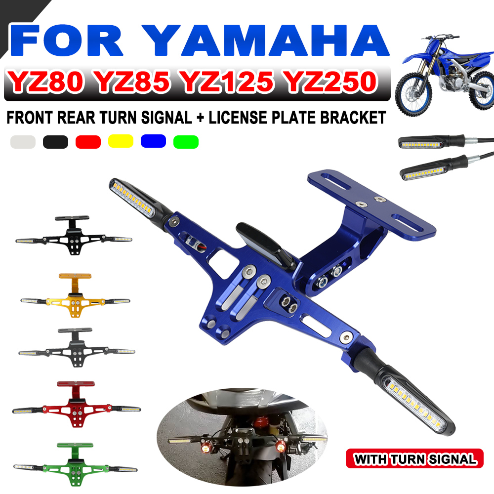 For Yamaha YZ80 YZ85 YZ125 YZ250 YZ 80 85 250F 125 LED Turn Signal Light Adjustable Tail Eliminator License Plate Bracket Holder