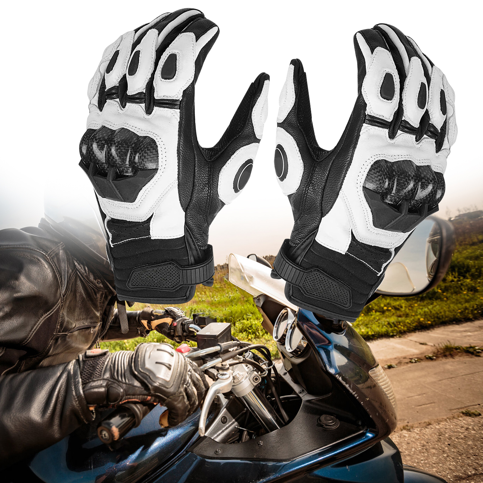 Motorcycle Racing Gloves PU Leather Waterproof Touchscreen Gloves for ATV Driving Motorbike Road Racing Gloves men Winter Gloves