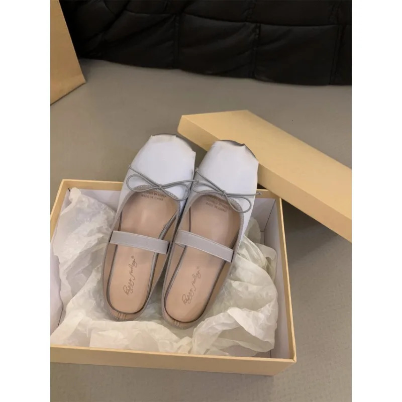 Ballet 43 Mary Jane Round Toe Womens Shoe Bow Silk Satin Flats Women Shoes 240629