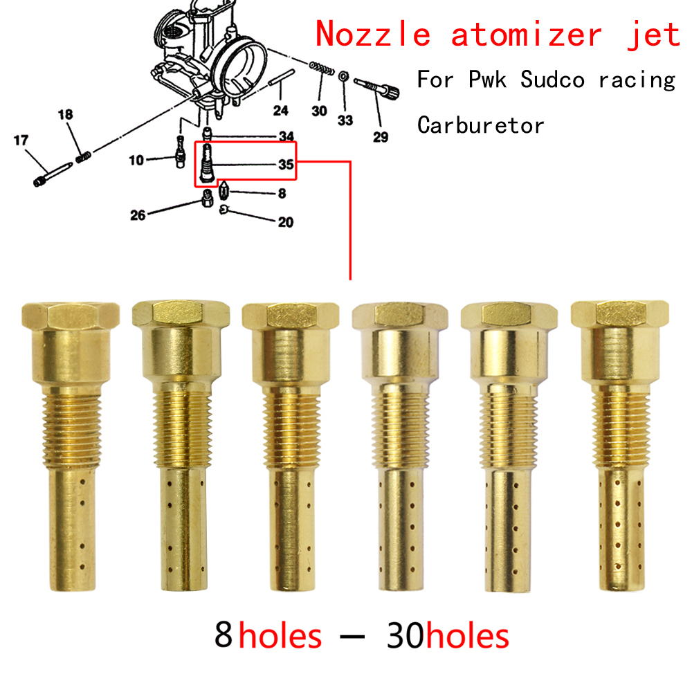 1 PCS Nozzle atomizer jet Jetnozzle 8/12/16/18/30 Holes For keihin Pwk Sudco racing Carburetor