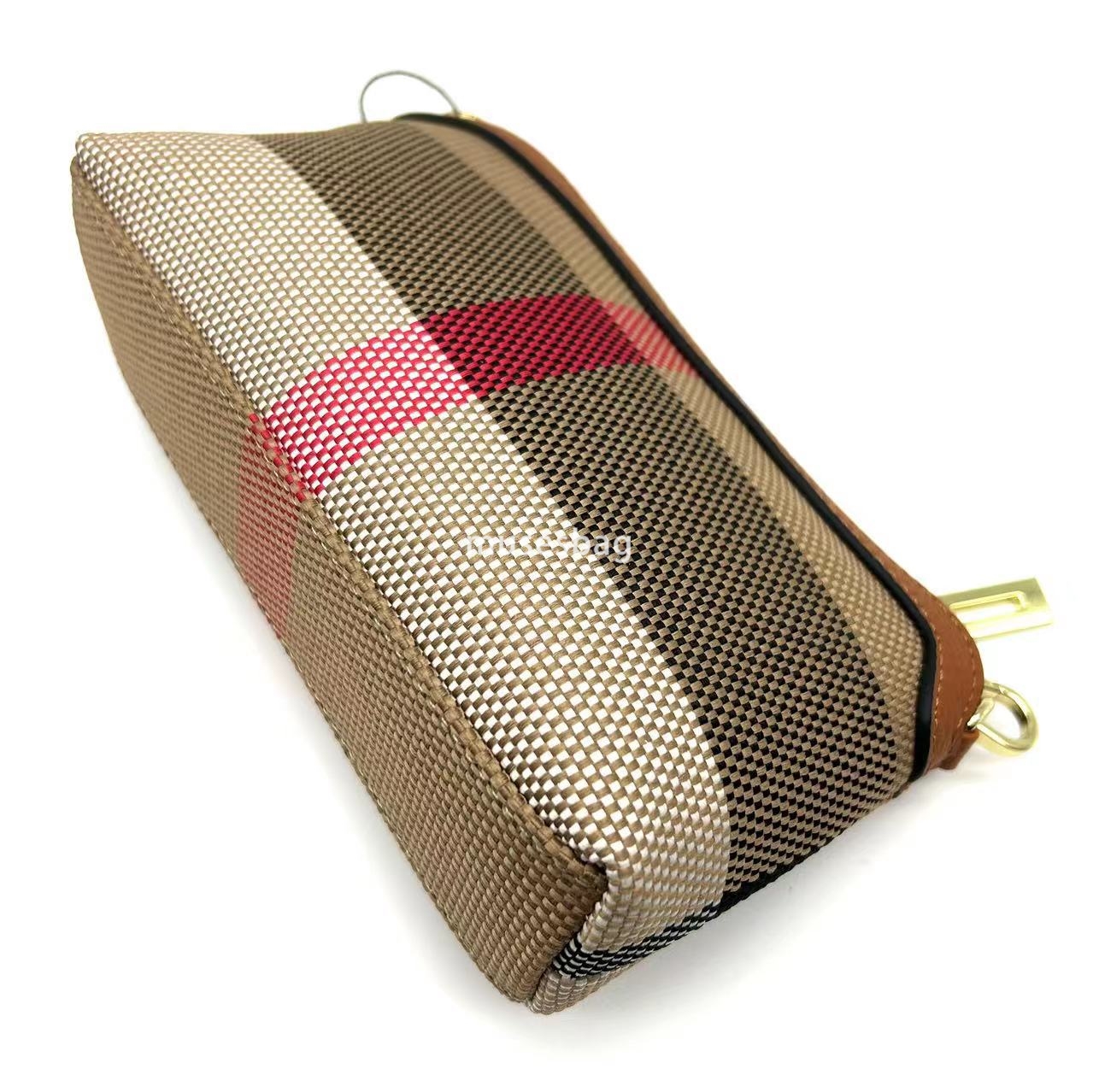 A niche design with new leather plaid contrasting color zipper long single shoulder crossbody handbag wallet mobile phone bag mom's bag