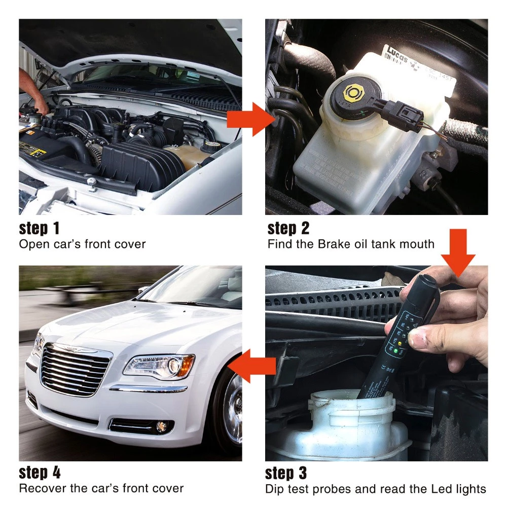 Auto Liquid Testing Brake Fluid Tester Pen for DOT3/DOT4 Accurate Brake Oil Test Quality Check Automotivo Car Accessories