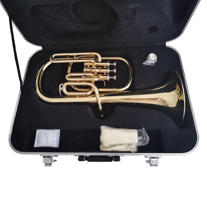 Eb Three Pistons Alto Horn Musical Instruments Yellow Brass Body Lacquer/Silver/Nickel Plated with Case Mouthpiece