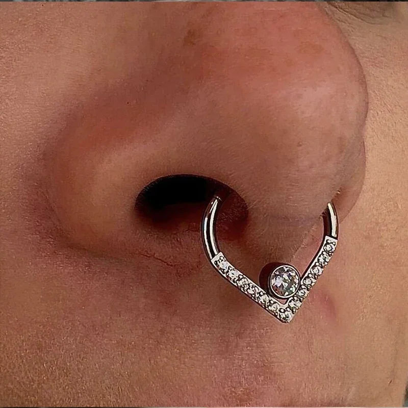 F136 Implant Grade Titanium 16G Hinge 8-10mm Nose Ring Earlobe Pillow Ring Earring Teardrop Septum 2023 New Piercing Jewelry