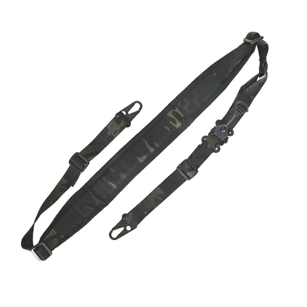 Outdoor Sports Tactical 2 To 1 Point Modular Rifle Sling Quick Adjusting Steel Buckle Sling Snap Clash Hook Adjustable Pull Tab
