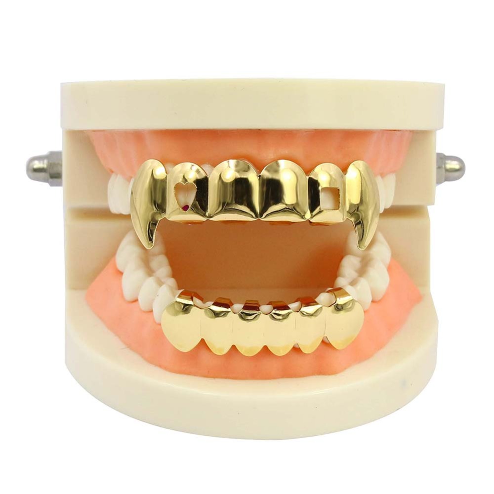 TOPGRILLZ New Top Hollow Heart n Square love Teeth Grillz Vampire fangs high-quality hip-hop Tooth Grills