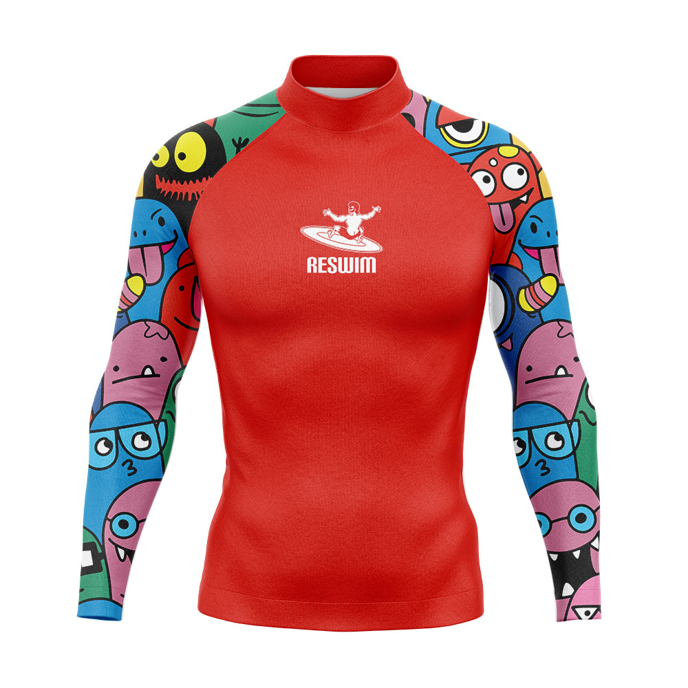 2023 Men's Rashguard Long Sleeve T-Shirts Surfing Shirts Quick Dry SkinSuit Diving Swimming Tight UPF 50+ Rash Guard Gym Clothes