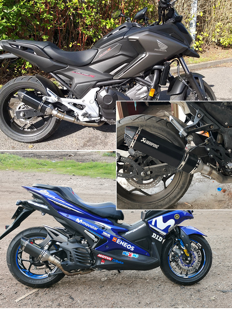 1Piece 51mm Universal Accessories Motorcycle Exhaust Pipe Modified Muffler Pipe For Ninja 400 Yamaha R3 With Akrapovic