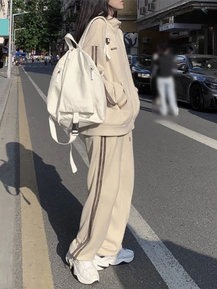 Hoip Jeeky Harajuku 2 Piece Sets Women Casual Joggers Tracksuits Sweatshirt Jacket+Pants Suits Oversized Stand Collar Sweatsuits
