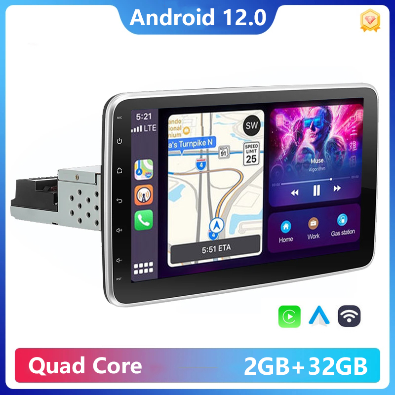 1 Din Android 12 Car Multimedia Player Autoradio Stereo Carplay 10 Inch Touch Screen Video GPS WiFi MP5 Player Auto Radio FM