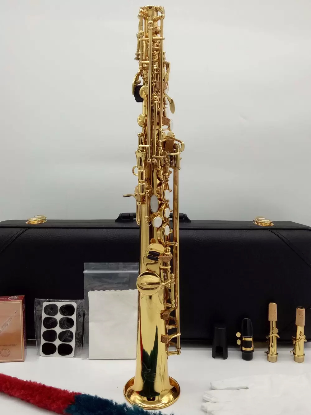 High-quality professional soprano saxophone jazz instrument split tube body brass gold-plated professional tone saxo soprano