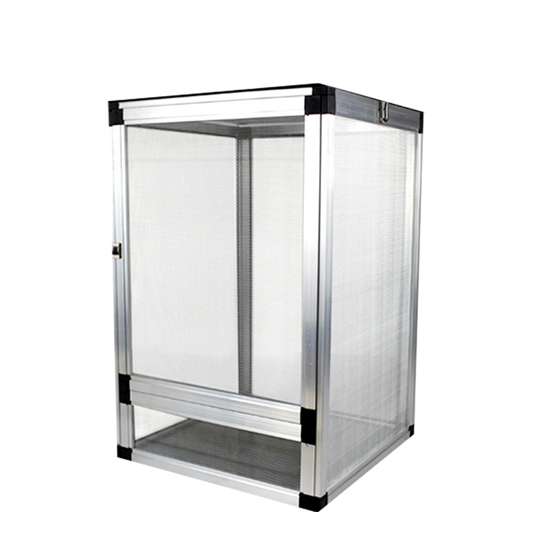 Detachable Reptile Habitat Tank Terrarium Aluminium Air Screen Cage Front Opening Door Full View for Lizard Chameleon terrareo