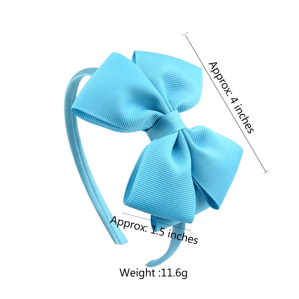 1 Piece Ribbon Handmade Hair Bows Hairbands for Baby Girls 20 Colors Cute Bowknot Solid Headband Headwear Accessories 240625