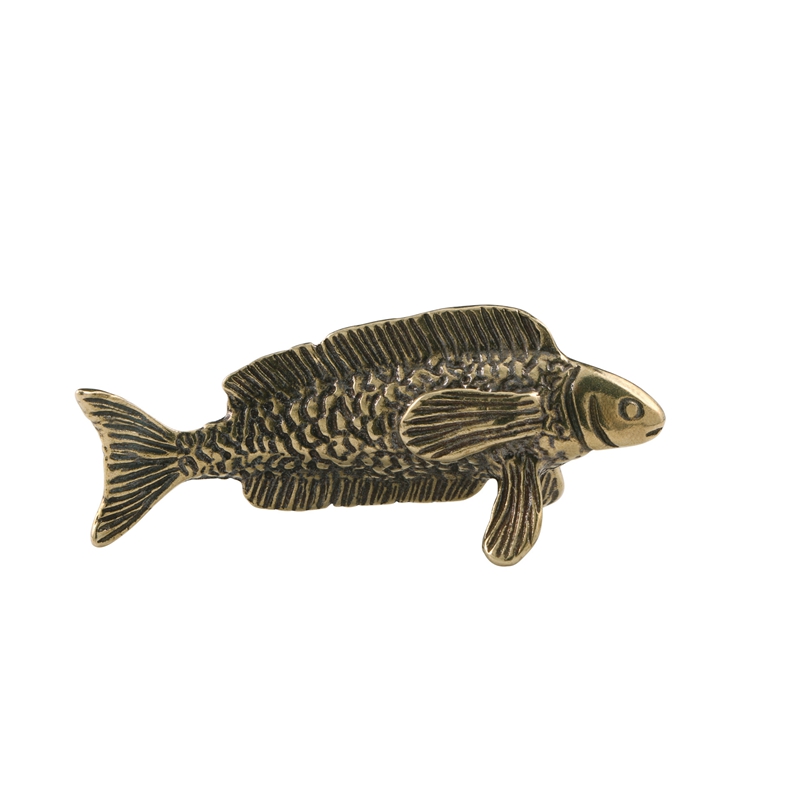 Antique Brass Arowana Fortune Gathering Mascot Small Statue Ornament Aquarium Fish Home Decor Miniature Figurines Handicrafts