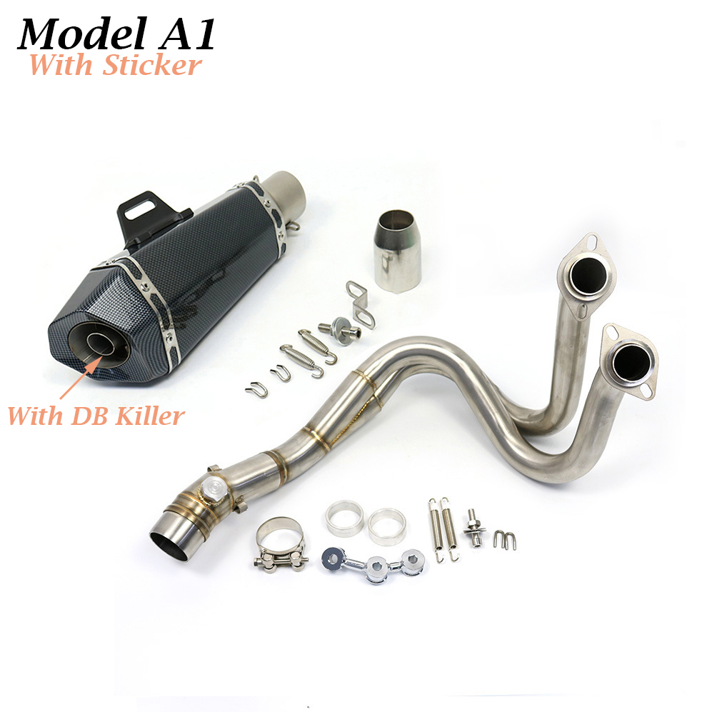 For Kawasaki ER6N ER6F Versys 650 Z650 Ninja 650 Motorcycle Exhaust Escape Moto Full Systems Muffler DB Killer Front Link Pipe