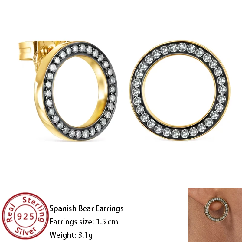 Be the Light of the Party with 2024 Spanish Bear S925 Sterling Silver Earrings as Favors