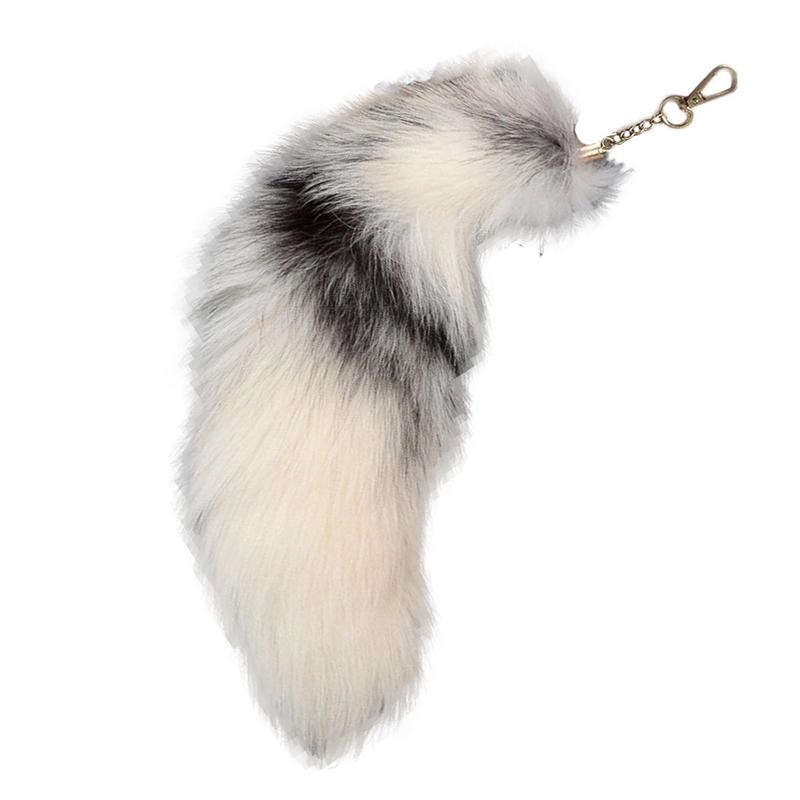 Therian Tail Plush Keychain Real Foxes tail Keychain Pendant Cute Wolf Foxes Tail Furr Car Keychains Car Keychains For Women