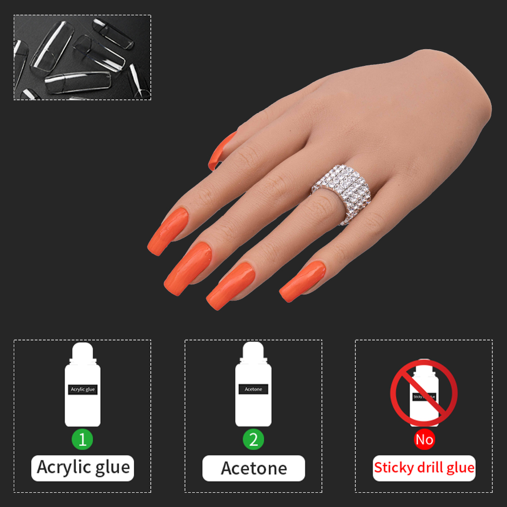 Female Lifesize Realistic Practice Nail Training Practice Hand Model Fake Hand Nail Silicone Practice Hand with Bracket Stand