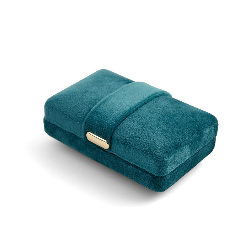 Luxury Velvet Couple Double Ring Box Jewelry Ring Earring Holder Case Packaging Marriage Wedding Prposal Gift Box Organizer