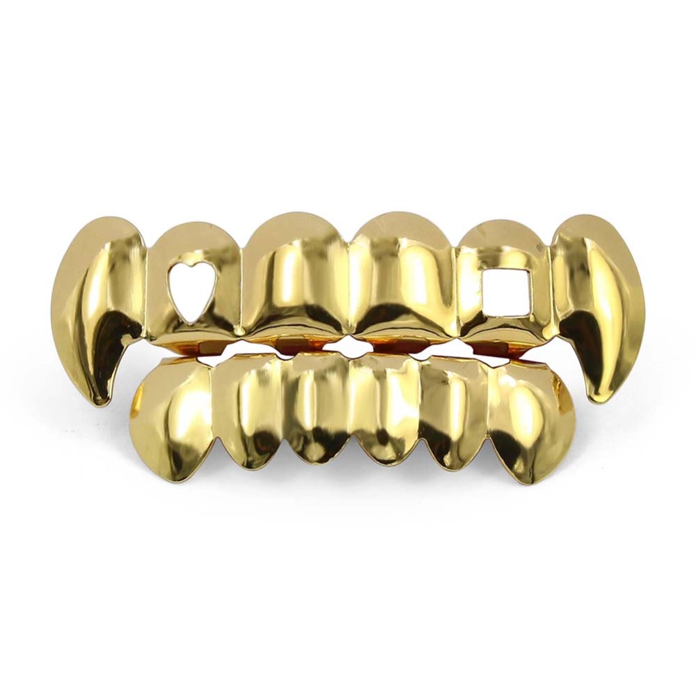 TOPGRILLZ New Top Hollow Heart n Square love Teeth Grillz Vampire fangs high-quality hip-hop Tooth Grills