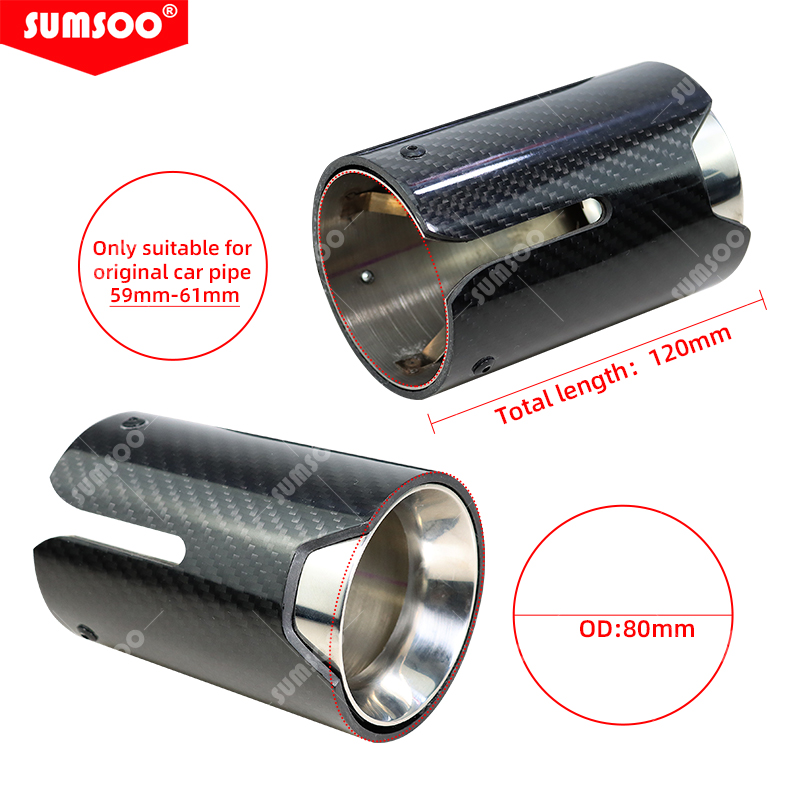 SUMSOO1pcs For BMW E90 E92 325i Jetta MK6 Jetta MK6 Bora Golf 6 Variant Golf 7 Car Exhaust tip Muffler Tip Cover