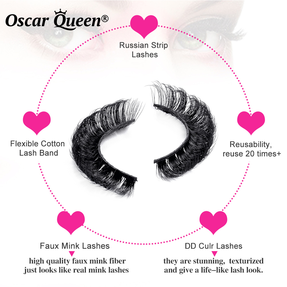 DD Curl Russian Strip Lashes Bulk Wholesale 3D Colored Faux Mink Lashes 5D Natural Fake Eyelashes Packaging Box Makeup Tools