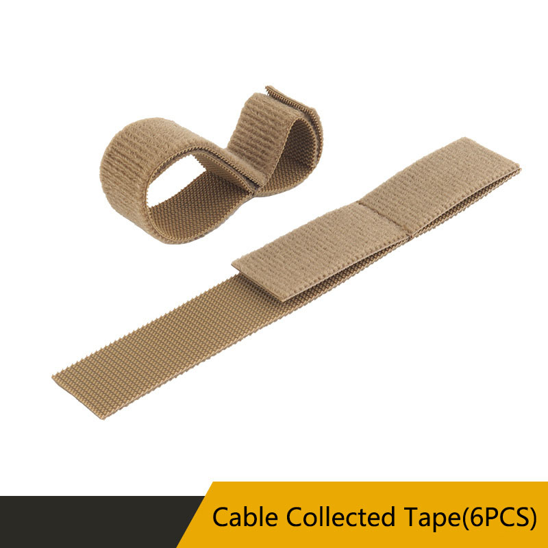 Outdoor Tactical Vest Accessories Radio PTT Cable Storage Magic Tape Cover Molle Mount