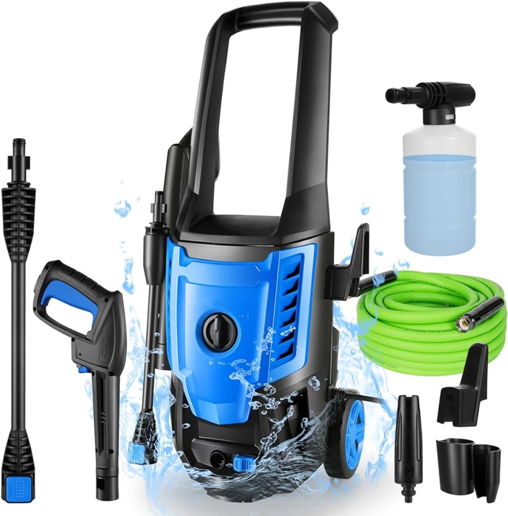 Suyncll Electric Pressure Washer Powered, 2.5 GPM Power Washer SY 3500 1800W High Pressure Car Cleaner with All-in-one Spray Noz