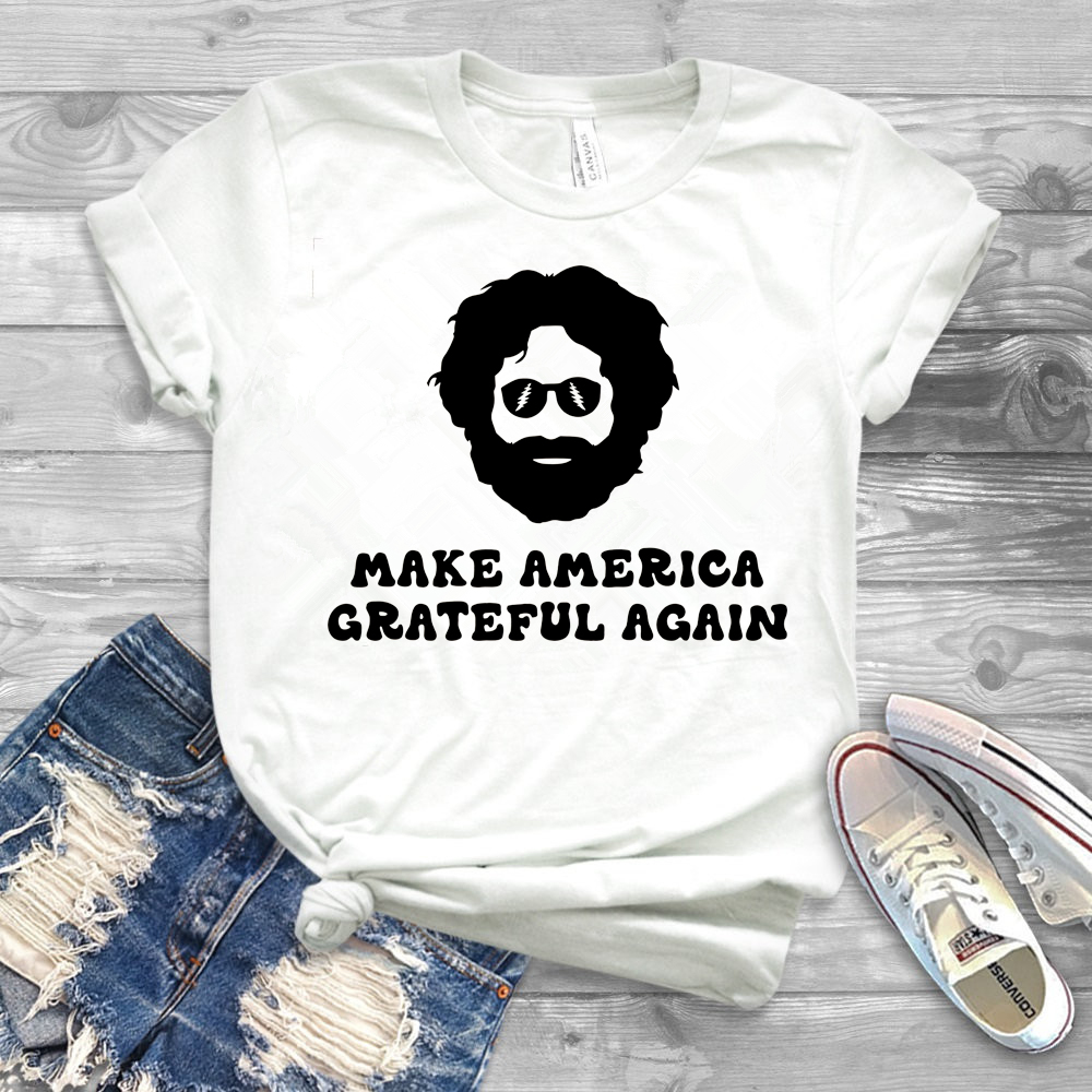 Make America Grateful Again Shirt Funny Jerry Garcia Graphic Tee The Grateful-Dead Merch Shirts Gift Gfor Fans Hipster Tops