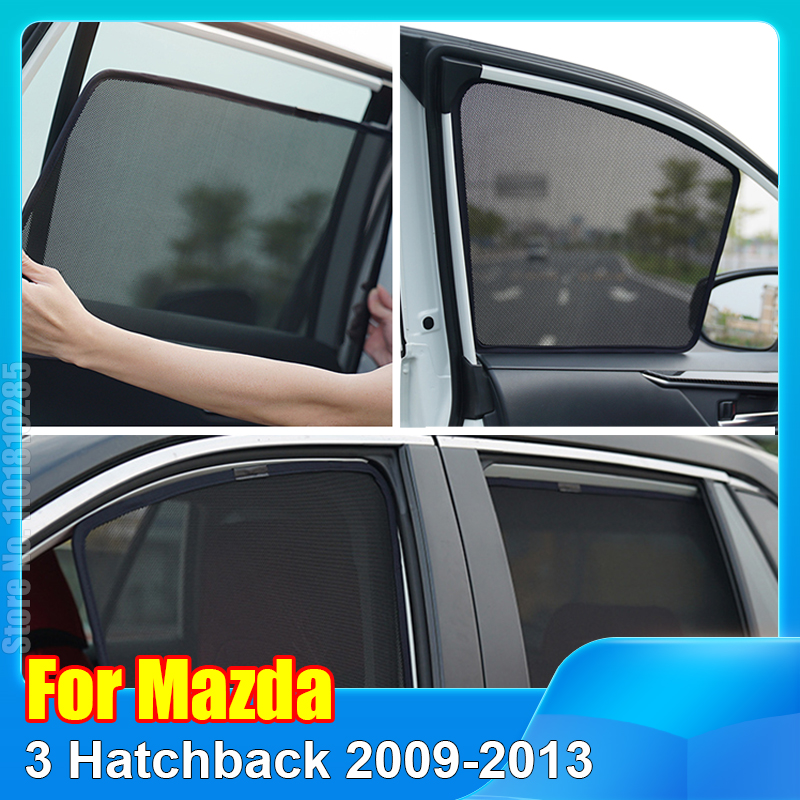 For Mazda 3 Hatchback 2009 2010 2011 2012 2013 Magnetic Car Sun Shade Accessori Window Windshield Cover SunShade Curtain Mesh