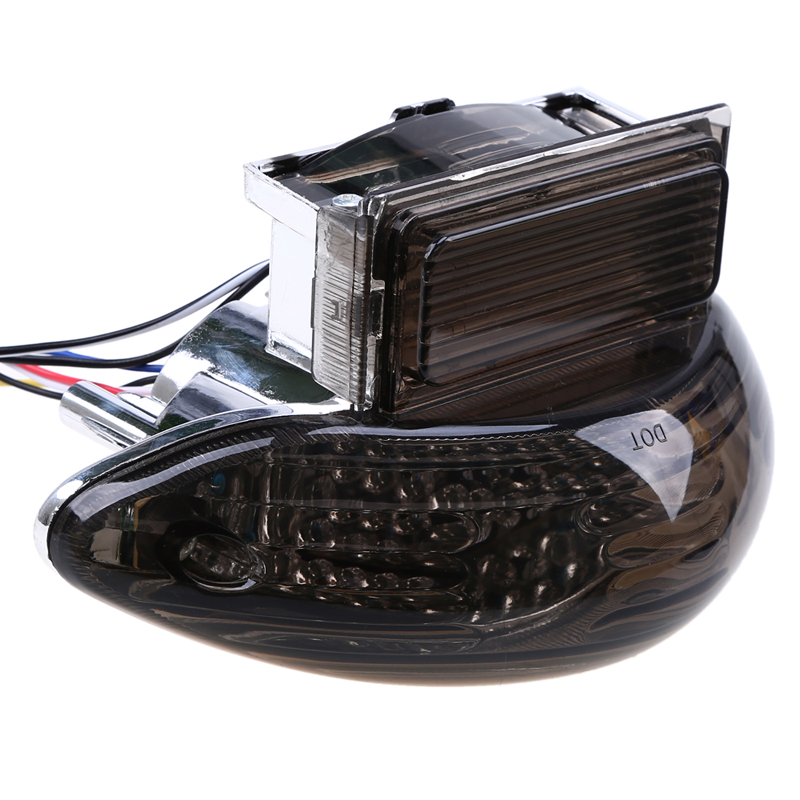 Motorcycle Smoke Integrated Turn Signal Brake Tail LED Light License Plate Taillight For Suzuki GSXR1300R GSXR 1000 1999-2007