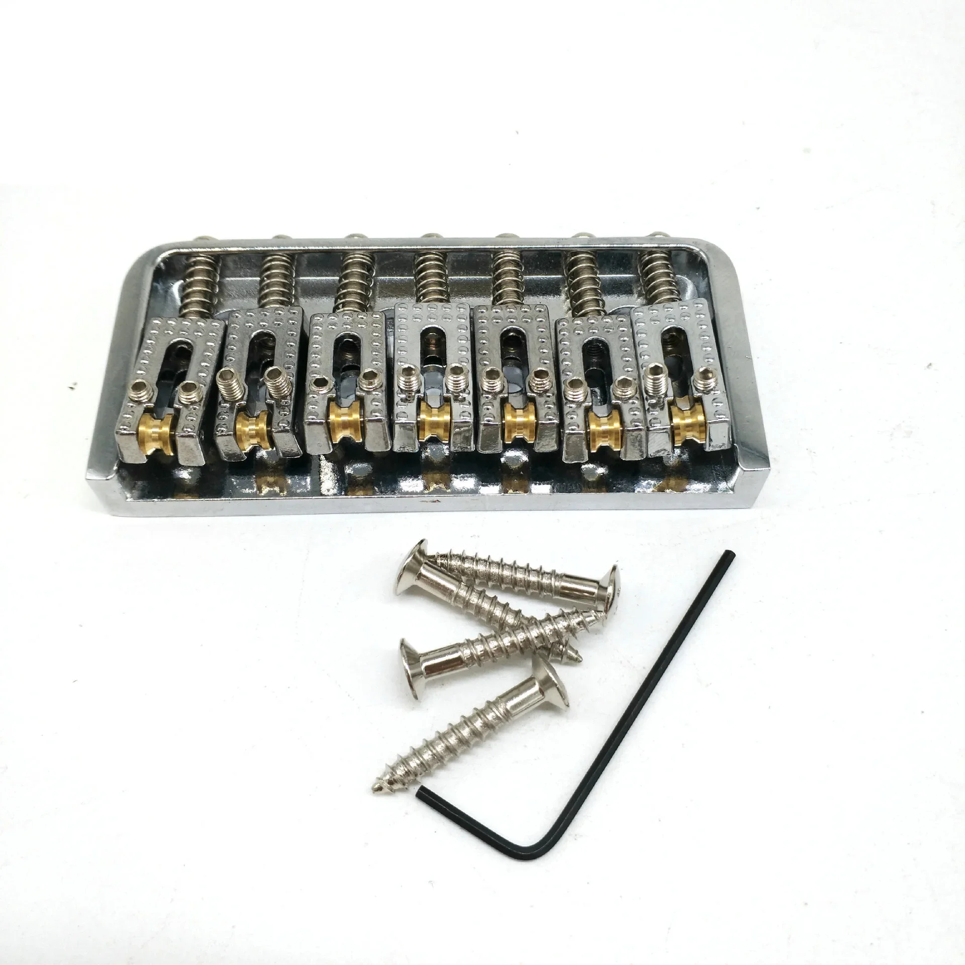 A Set Chrome Black Gold 7 Strings Electric Guitar Bridge Roller Saddle Accessories Parts