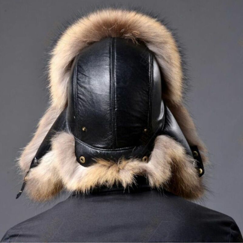 Ushanka 2020 Russian Leather Men Women Fur Faux Ski Cap Winter Warm Unisex Thermal Hat Cossack Trapper Hats