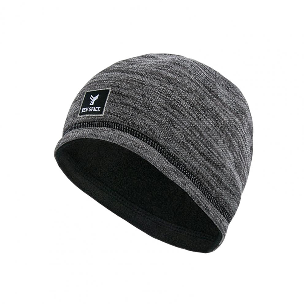 Unisex Beanies Fleece Liner Windproof Solid Color Double Layer Autumn Winter Double-sided Wearable Knitted Hat Bonnet Cap