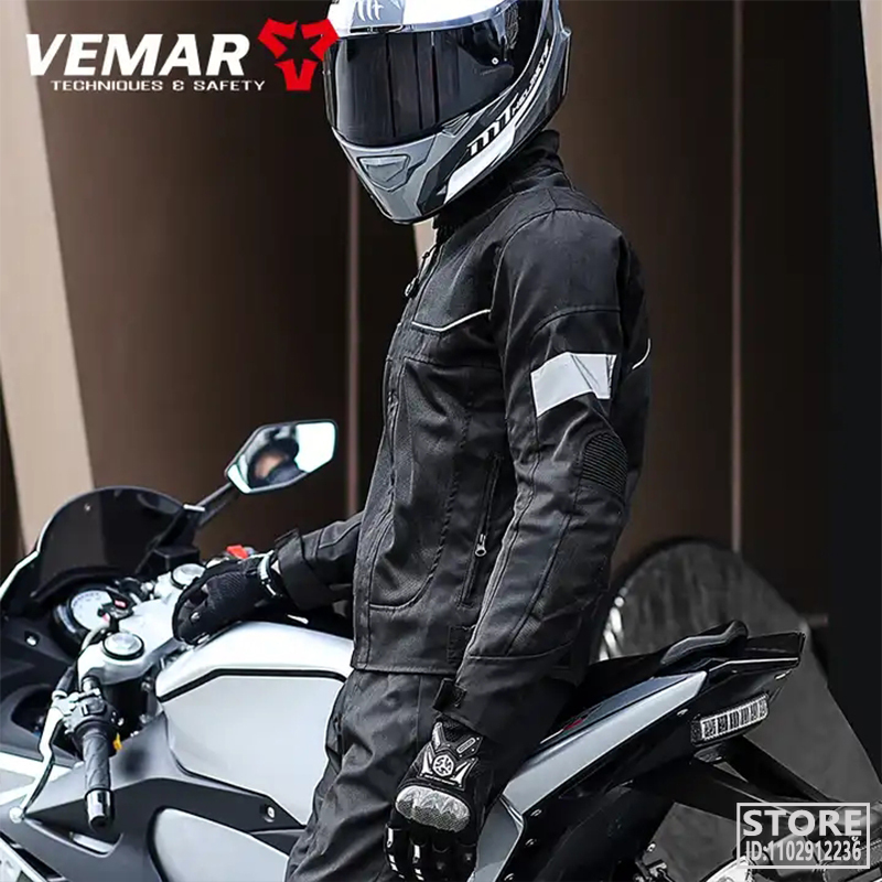 Vemar Summer Motorcycle Jacket Men's Motocross Motorcyclist Protective Gear Coat Racing Reflective Oxford Clothing