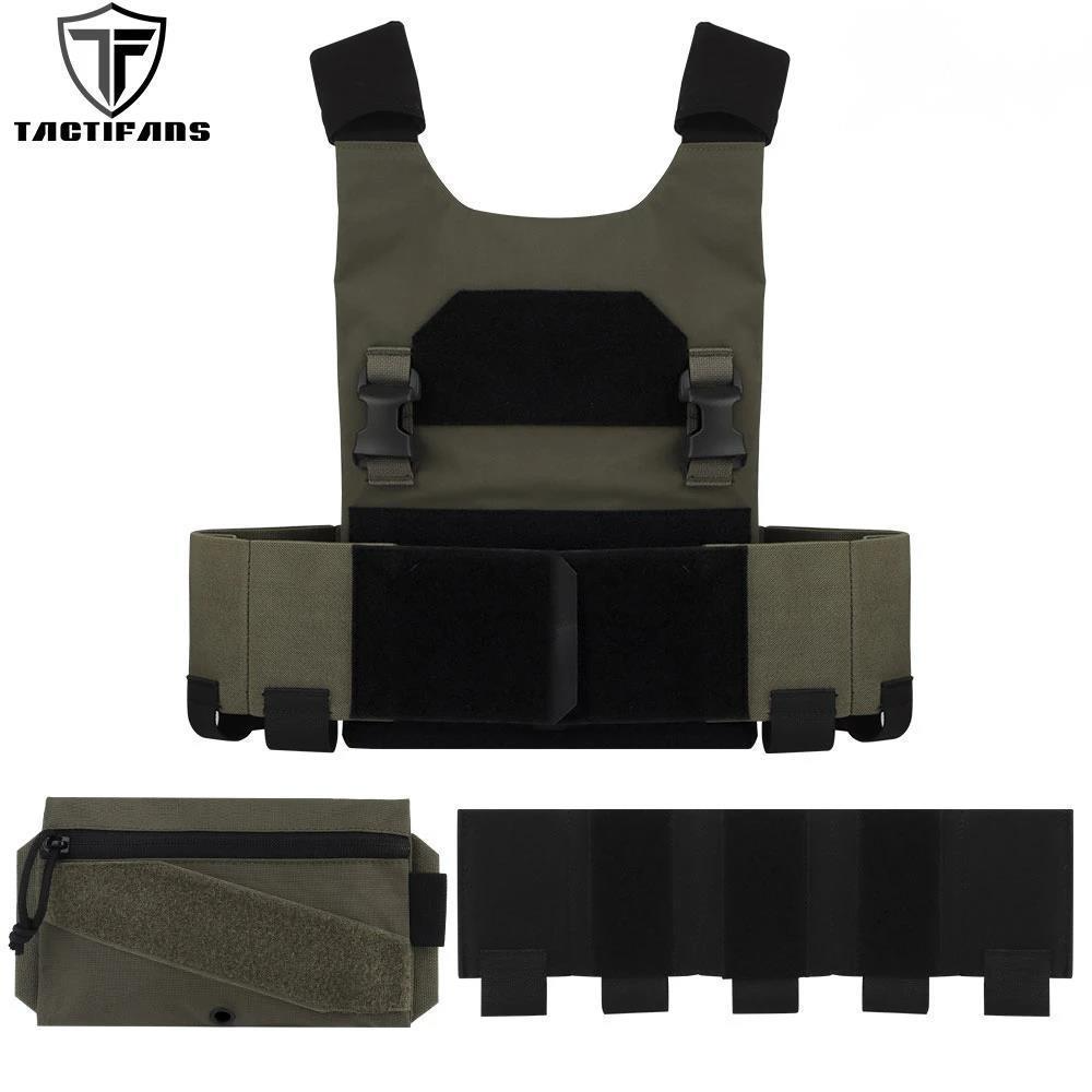 Tactical Vest Lightweight Plate Carrier Vest Set Elastic Cummerbund QASM Buckle Adjustable Shoulder Straps Hunting Vest
