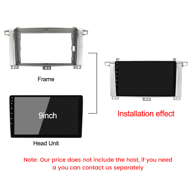 2 Din Car Radio Fascia Frame for Toyota Land Cruiser 100 2002-2007 Android GPS DVD Cover Stereo Refitting Panel Bezel Kits