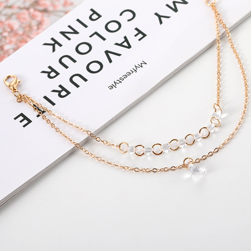 2024 New Nouvelle Mode Simple Jolies Femmes Strass Cristal Multicouche Bracelet De Manchette Bijoux Gift