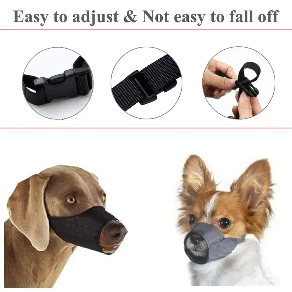 Dog Muzzles for Small Dogs Soft Nylon Muzzle with Safety Buckle Grooming Puppy Muzzle Stop Biting Barking Chewing Pet Products