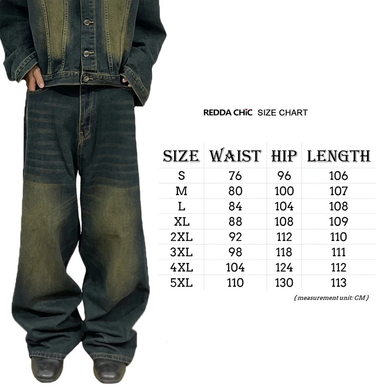 REDDACHiC 90s Retro Skater Oversized Pants Men Green Wash Adjustwaist Wide Leg Casual Brushed Baggy Jeans Y2k Hiphop Streetwear 240619