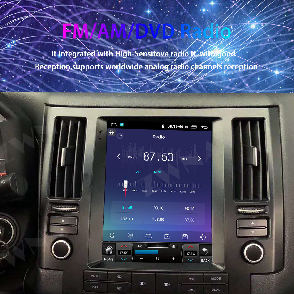 Android 12 Radio Video For Infiniti FX FX35 FX45 2003 2004 2005 2006 2007-2009 Tesa- Multimedia Player Auto Touch Screen Stereo