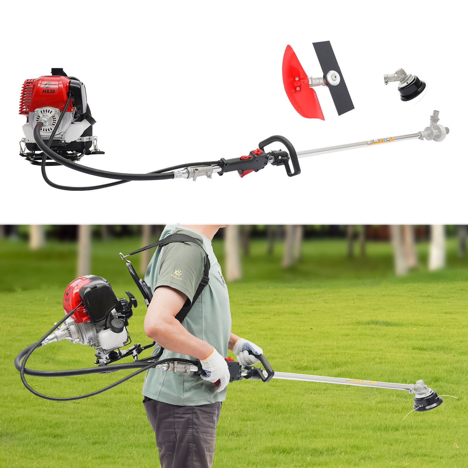 Backpack 4 Stroke Brush Cutter Tiller Grass Hedge Trimmer Lawn Mower Weed Wacker