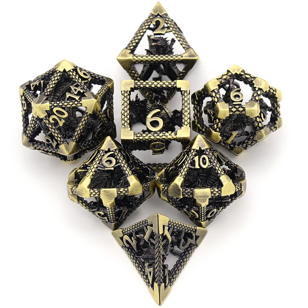 Accessories Gift Playing Game For Dnd for Dungeons And Dragons Role Game Dice D20 D12 D8 D6 Metal Dice Set Hollow Metal