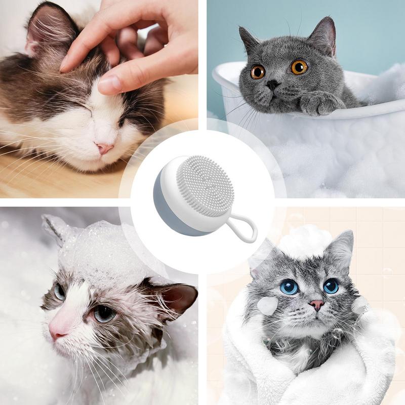 Pet Bathing Brush Soft Silicone Massager Shower Gel Bathing Brush Clean Tools Comb Dog Cat Cleaning Grooming Supplies accesories