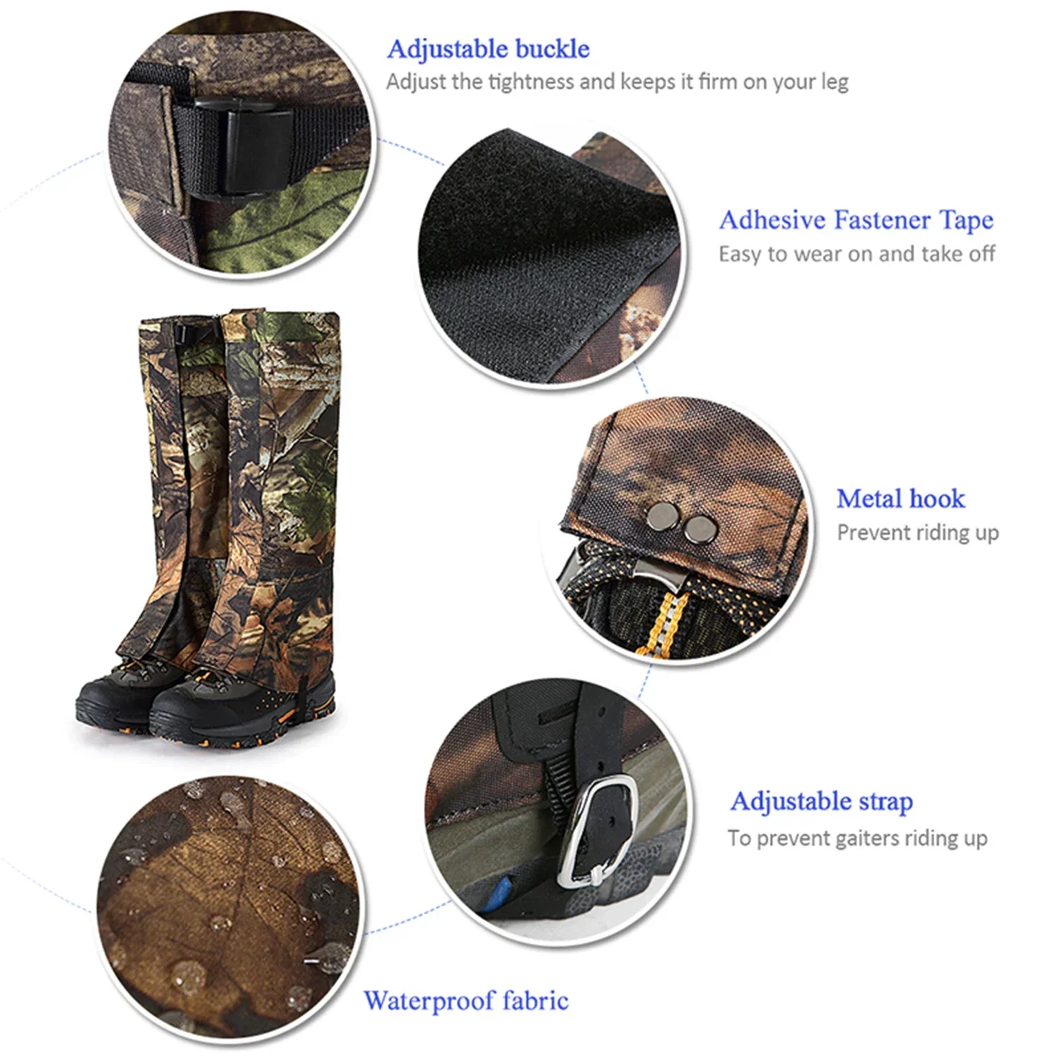 Legging Waterproof Cover Outdoor Gaiters Hiking Wraps Leg Climbing Guard Boots Double-deck Hunting Snow Protection