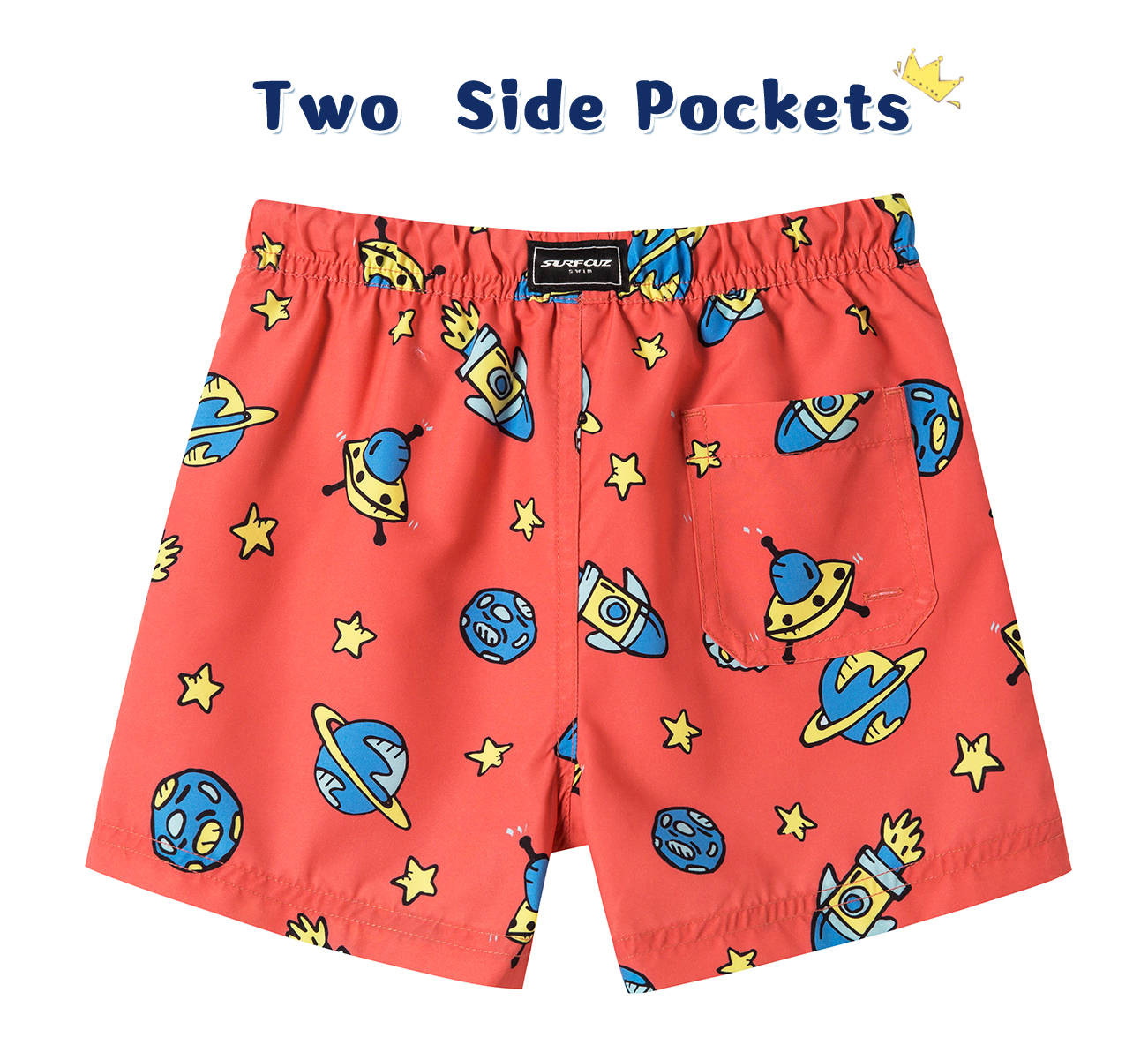 SURFCUZ Boys Swim Trunks Kids Swim Shorts Little Boys Swimsuit with Drawstring Quick Dry Surfing Beach Shorts Boys Swimwear