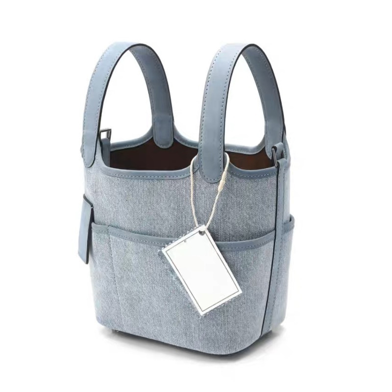 Chic Denim Cloth Bucket Bag for Women 2023 New Vintage Large Capacity Handbags Elegant Commute Shoulder Underarm Bags H6.29#59.14 ddmy cd04