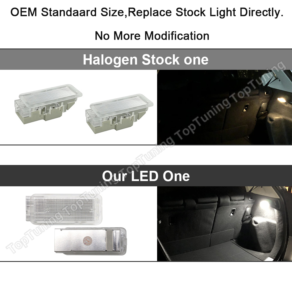 For Citroen C2 C3 C4 C5 C6 C8 DS3 2x Led Luggage Trunk Compartment Light Footwell Glove Box Interior Lamp