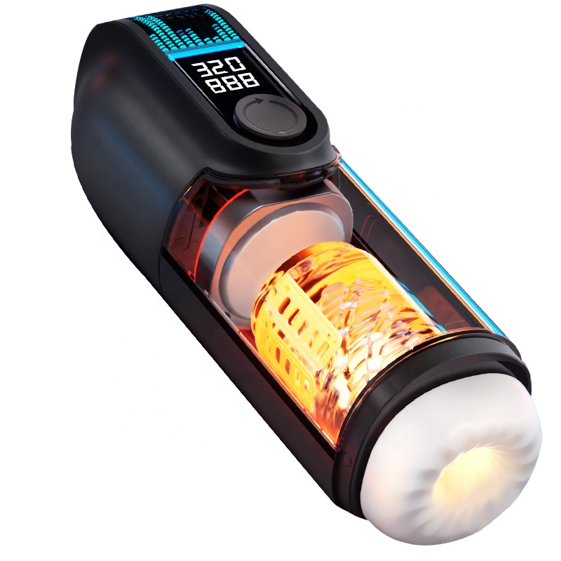 New Arrival Super Motor 320/minute High Class Men Masturbator Telescopic Clip Sucking Smart Heating Real Vagina Pocket Pussy