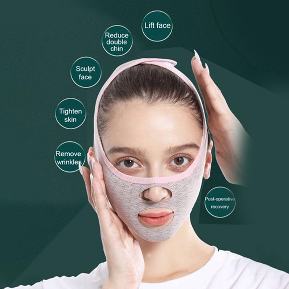 V Face Slimming Belt Facial Cheek Bandage Firm Lifting Face Strap Slimming Band Shaper Chin V Line Bandage Cheek Anti-Wrink E8C2